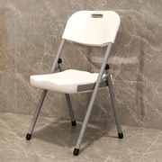 折叠椅子家用塑料靠背椅办公休闲餐椅简易办公会议电脑便携小凳子