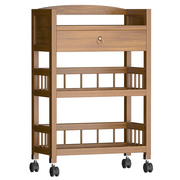 极速实木置物架可移动客厅落地式楠竹推车厨房收纳柜多层简易茶叶