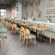 实木卡座桌椅组合日料特色主题餐厅咖啡西餐厅沙发书店奶茶店定制