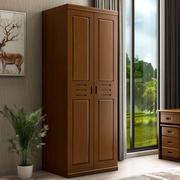 新中式实木衣柜二两2 3 4 5 6开门 卧室橡木储物衣橱大小户型加顶