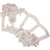 白色蕾丝花朵布贴网纱刺绣，金丝编织贴画珠花，贴窗帘平幔贴花装饰品