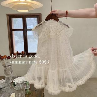 女童连衣裙夏季2024超仙洋气，蓬蓬纱礼服韩版洋气，亮片公主裙子