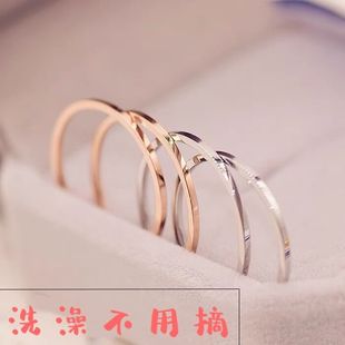 韩版尾戒玫瑰金食指(金食指，)钛钢关节指环小指，简约超细戒指女情侣对戒指环