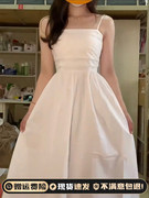 白色吊带连衣裙子女夏季2024年温柔风，法式气质高级感抹胸长裙