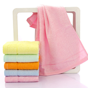 洁丽雅6245竹纤维小毛巾儿童面巾柔软吸水家用美容洗脸巾童巾粉色