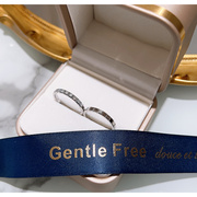 gentlefree珠宝定制18k金钻石(金钻石)冰糖冰块，排钻戒指结婚订婚情侣对戒