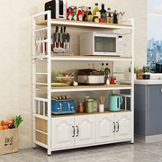 厨房置物架落地式多层带柜微波炉烤箱，架家用碗碟调料储物收纳柜子