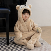 达菲熊衣服宝宝小熊连体衣秋冬装可爱超萌婴儿儿童动物睡衣爬爬服