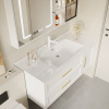 现代简约实木浴室柜陶瓷一体盆卫生间洗漱台洗手池洗脸面盆柜组合