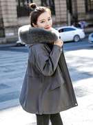 灰色中学生短款面包服羽绒，棉衣女2022年冬季韩版宽松棉袄外套
