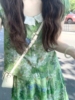 日系小众设计感娃娃领泡泡袖油画衬衫女夏季高腰显瘦半身裙两件套