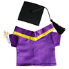 香港幼稚园毕业袍毕业熊公仔(熊公仔)袍衫博士帽紫色，学士服幼儿园礼物娃娃