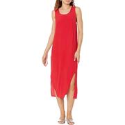 全球mangosura-h连衣裙，女款红色轻薄无袖，长裙