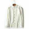 外贸春秋款白色单排扣休闲衬衫女士职业装白衬衫韩版宽松衬衣外套