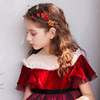 儿童宝宝礼服红色配饰，饰品头花发饰女童水晶，头箍花朵饰物发箍头饰