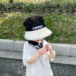 韩版儿童防晒帽宝宝空顶，鸭舌帽男女童，夏季薄款遮阳帽小孩太阳帽子