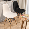 北欧餐椅家用靠背实木塑料椅子简约书桌凳子洽谈桌椅梳妆台化妆椅