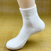 袜子男士纯棉加厚毛巾底白色中筒袜防臭吸汗运动袜秋冬季男生短袜