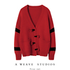 上身敲好看!大红色羊绒衫，女秋冬季小熊，纯羊绒针织开衫毛衣外套