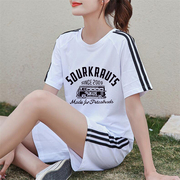 米奇休闲时尚套装女夏2024韩版宽松运动服学生短裤纯棉两件套