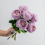 紫色玫瑰花真花bb1008-1假花花客厅几餐桌茶装饰摆件手感保仿湿仿