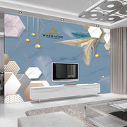 北欧8d电视背景墙壁纸5d立体简约大气客厅装饰壁画，无缝3d影视墙布