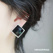米兰达 925纯银耳钉超大耳钉夸张耳饰女款 韩国时优雅气质