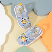 巴托童鞋夏款网布软底(布软底，)防滑透气学步叫叫鞋，1-2岁男女宝宝凉鞋b6363