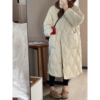 白色羽绒服女2023年冬季今年流行菱格韩系中长款白鸭绒外套爆