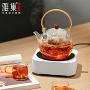 雅集茶具方形简约触控智能煮茶炉电陶炉家用小型烧水老白茶煮茶器