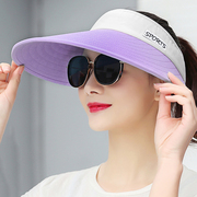 帽子女夏季空顶帽可调节夏季遮阳太阳大帽檐防晒帽户外运动大沿帽