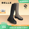 百丽弹力骑士靴女款冬季长，靴子厚底女靴，加绒长筒靴b1041dg2