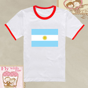 学校学生运动会短袖，男童装女孩长袖班服纪念阿根廷国旗t恤衫