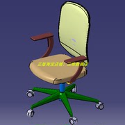 办公椅电脑会议椅子升降旋转椅轮子轱辘靠背椅3d三维几何数模型