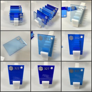 蓝色亚克力板定制深蓝电信蓝半透明有机玻璃板加工雕刻3 5 8 10MM