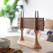 音叉筷子架创木工坊实木筷架餐厅，厨房沥水筷托置物架收纳盒