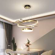 餐厅吊灯现代简约轻奢水晶圆形饭厅灯2023年北欧餐桌三头灯具
