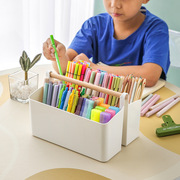马克笔收纳盒大容量笔筒书桌面儿童画笔水彩笔铅笔文具桶笔架学羊