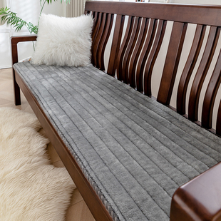 四季通用简约毛绒加厚防滑沙发垫，坐垫办公室实木沙发套罩定制