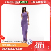 香港直邮潮奢 Topshop 女士 tape 针织纱线紫色连衣裙
