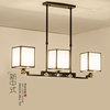 新中式吊灯餐厅三头长方形led灯具，创意个性吧台书房茶室灯中国风