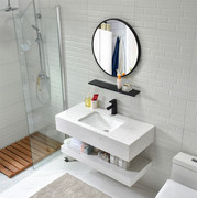 北欧双层大理石洗手盆组合卫生间，挂墙式洗手盆小户型浴室柜洗漱台