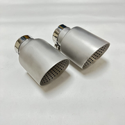 汽车排气管尾喉改装消声器装饰不锈钢大口径开孔喇叭口适用于宝马