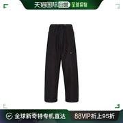 香港直邮Fendi芬迪男士休闲裤极简设计纯黑高腰低裆直筒运动正装