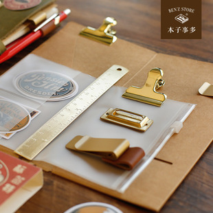 tn复古黄铜配件周边合集，金属手账装饰配饰，收纳实用工具标签贴