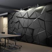 3d立体几何黑色浮雕科技感电竞网吧，壁纸办公室前台，工业风背景墙纸