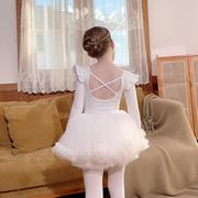 儿童舞蹈服秋季长袖女童，练功服白色半身裙纱裙，幼儿芭蕾舞裙中国舞