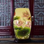 现代中式灯具景德镇薄胎陶瓷台灯复古典床头灯青花瓷粉彩陶瓷