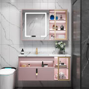 岩板浴室柜组合一体盆轻奢，智能镜柜感应卫生间洗手洗脸洗漱台定制