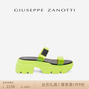 giuseppezanottigz女士休闲时尚，荧光色厚底，增高露趾凉鞋